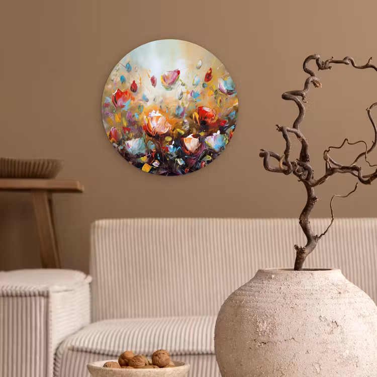 Muurcirkel - Bloemen - Kunst - Natuur - Olieverf — 2