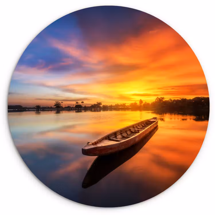 Muurcirkel - Boot - Water - Zonsondergang - Oranje - Water — 1