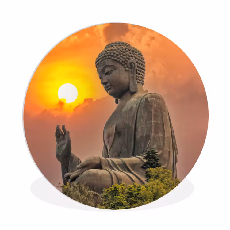 Muurcirkel - Buddha - Zonsondergang - Boeddha beelden - Planten — 1