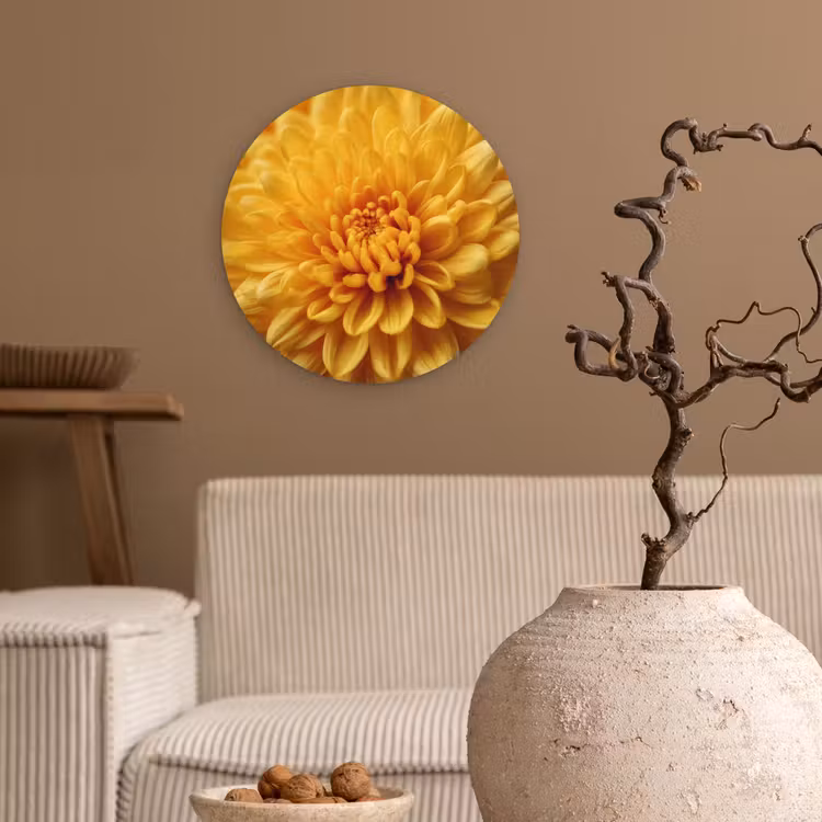 Muurcirkel - Geel - Chrysant - Zachtheid — 2
