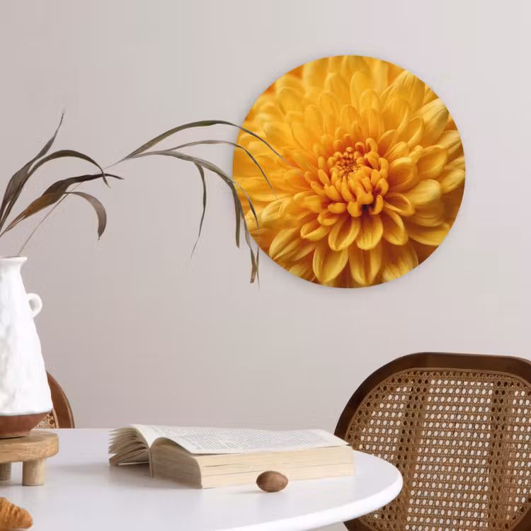 Muurcirkel - Geel - Chrysant - Zachtheid — 4