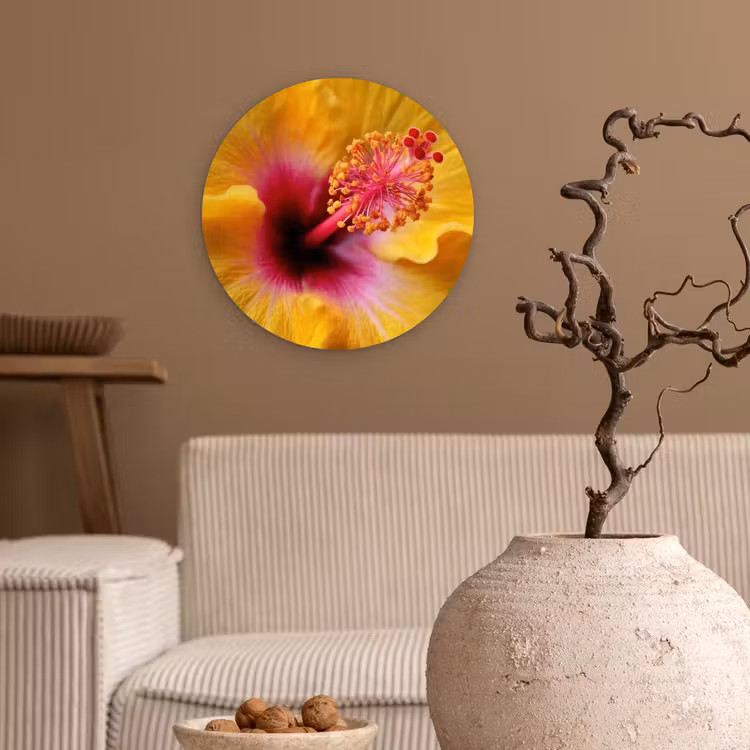 Muurcirkel - Geel - Hibiscus - Tropisch — 2
