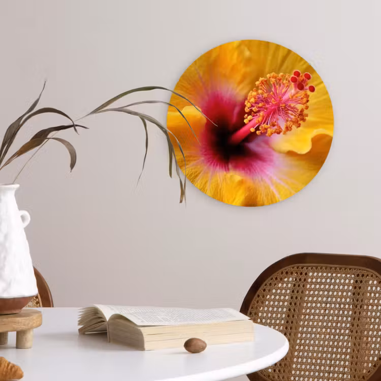 Muurcirkel - Geel - Hibiscus - Tropisch — 4