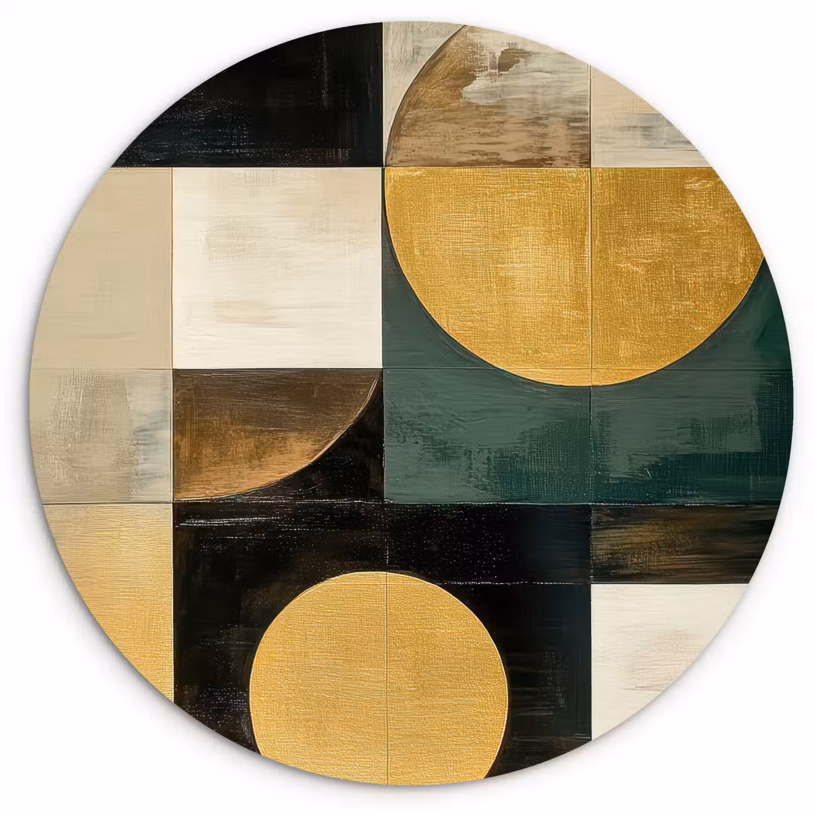 Muurcirkel - Abstract - Goud - Brons - Vormen - Geometrisch — 1