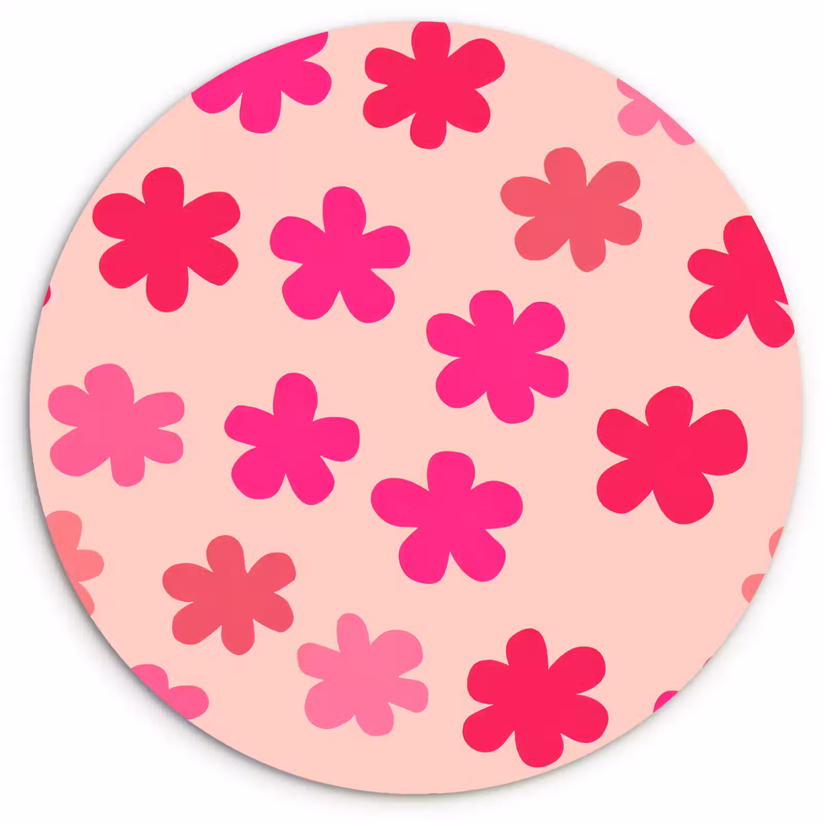 Muurcirkel - Bloemen - Patroon - Roze — 1