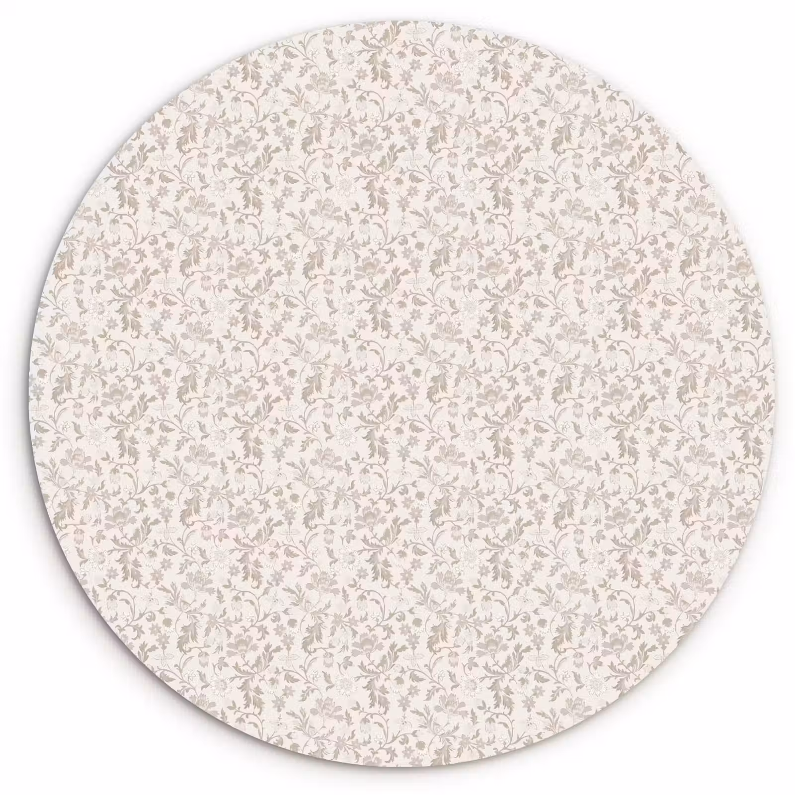 Muurcirkel - Bloemen - Patroon - Taupe — 1
