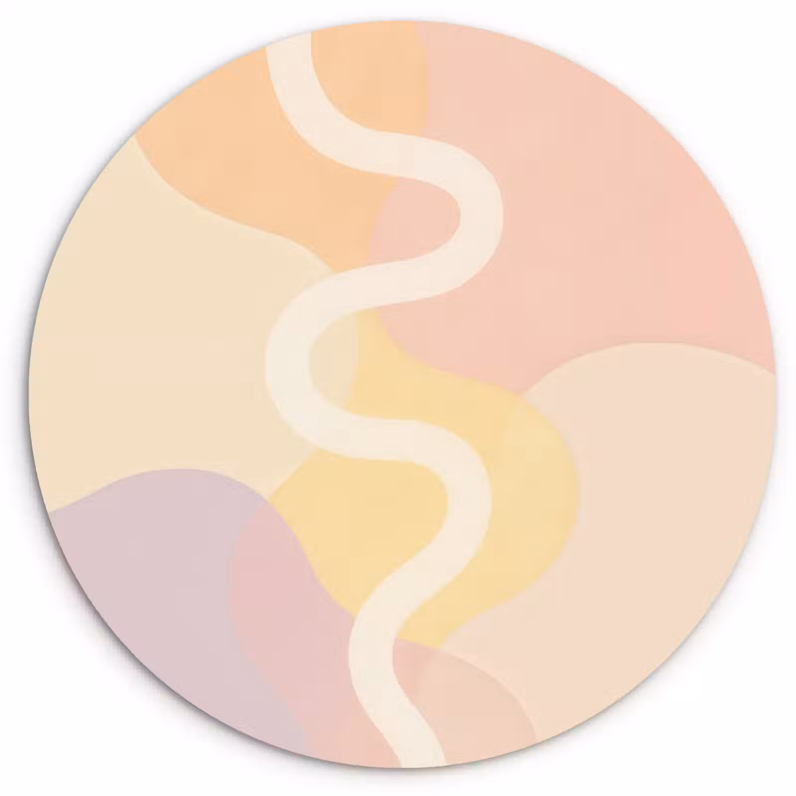 Muurcirkel - Golvende vormen - Abstract - pastel — 1