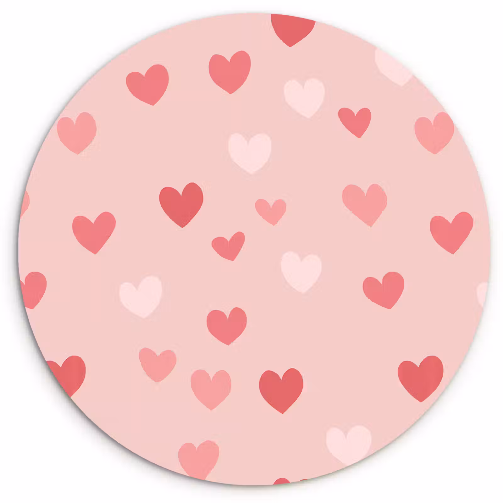Muurcirkel - Hartjes - Patroon - Roze — 1