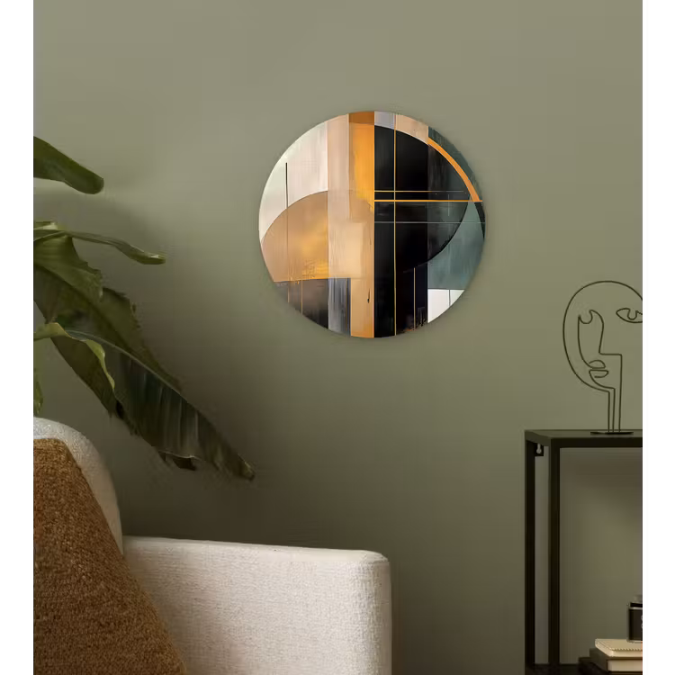 Muurcirkel - Abstract - Goud - Brons - Groen - Vormen - Modern — 3