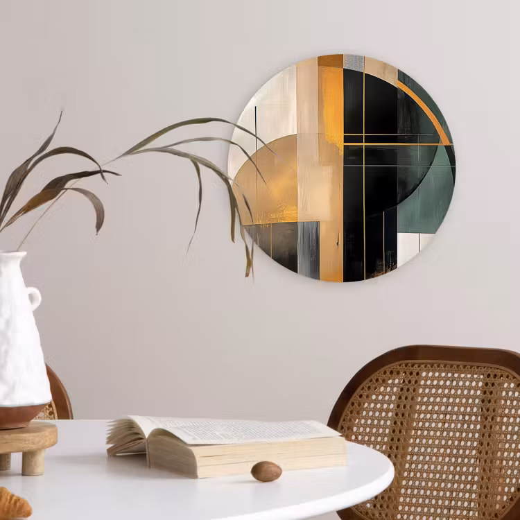 Muurcirkel - Abstract - Goud - Brons - Groen - Vormen - Modern — 4
