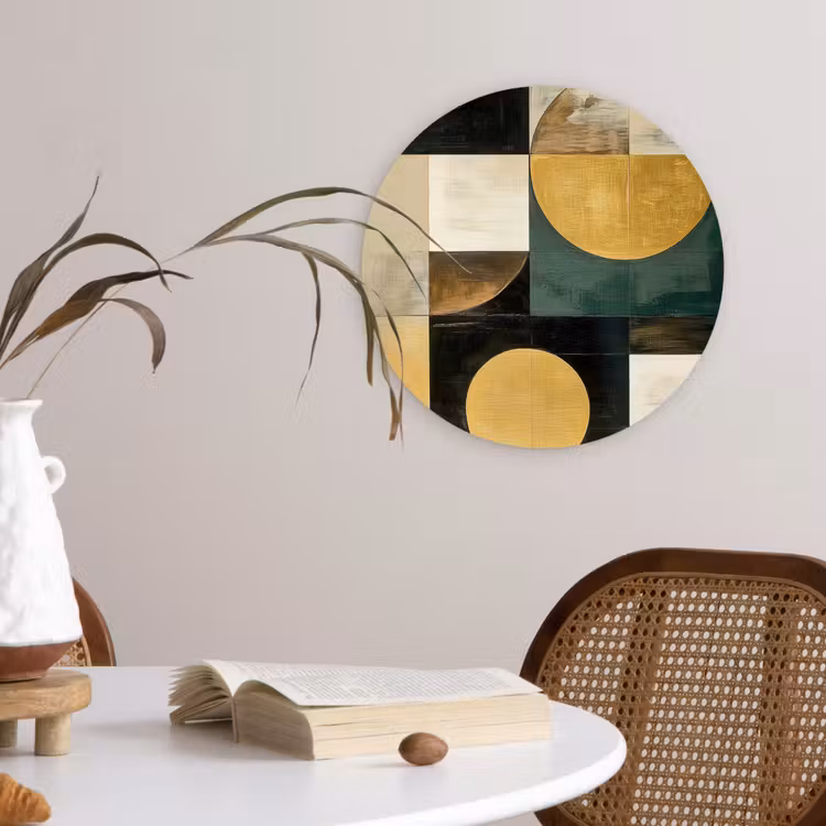 Muurcirkel - Abstract - Goud - Brons - Vormen - Geometrisch — 4