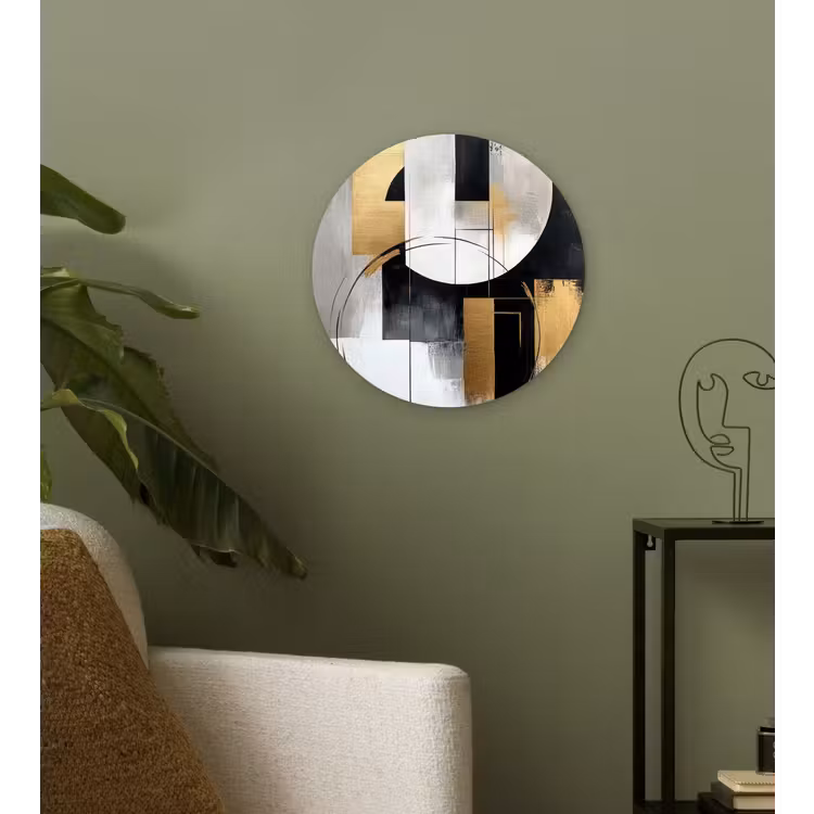 Muurcirkel - Abstract - Goud - Zilver - Vormen - Aesthetic — 3