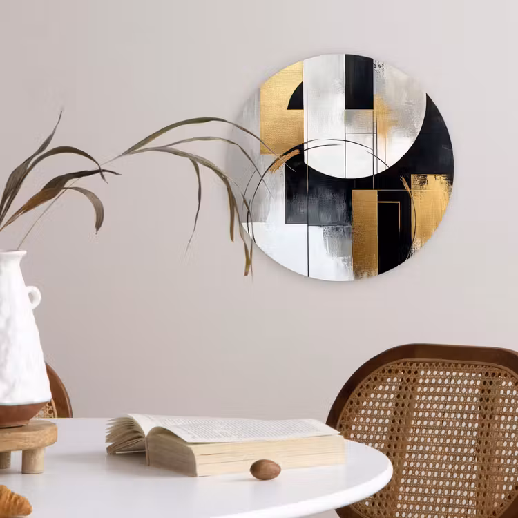 Muurcirkel - Abstract - Goud - Zilver - Vormen - Aesthetic — 4