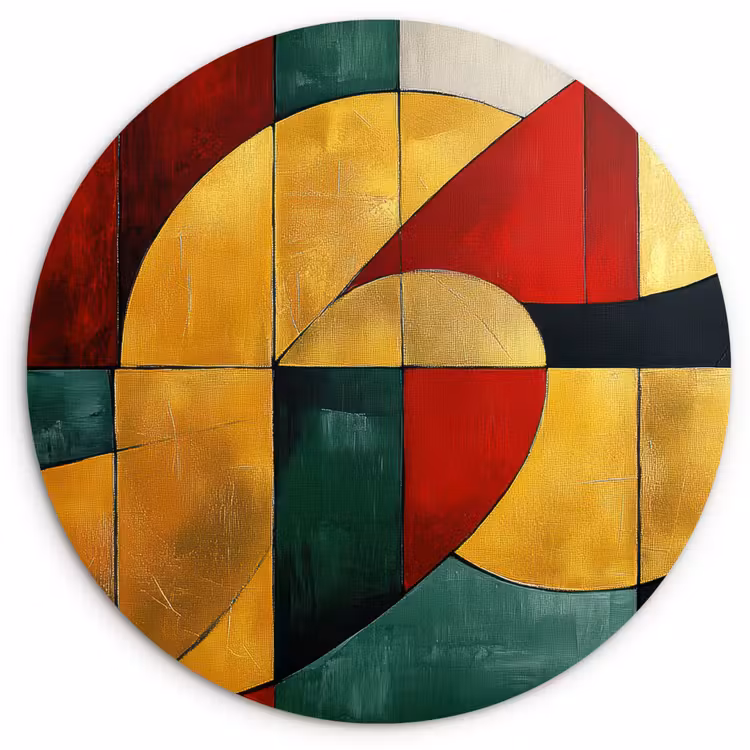 Muurcirkel - Abstract - Kerst - Goud - Rood - Groen — 1