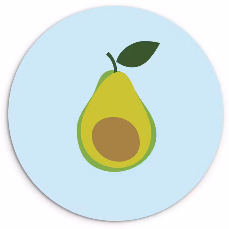 Muurcirkel - Avocado - Illustratie - Groene - Vrucht — 1
