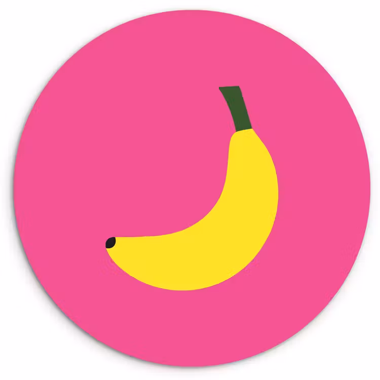 Muurcirkel - Banaan - Geel - Fruit — 1