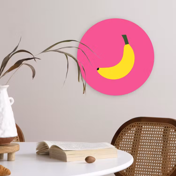 Muurcirkel - Banaan - Geel - Fruit — 4