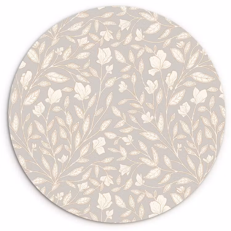 Muurcirkel - Bloemen - Steel - Blaadjes — 1