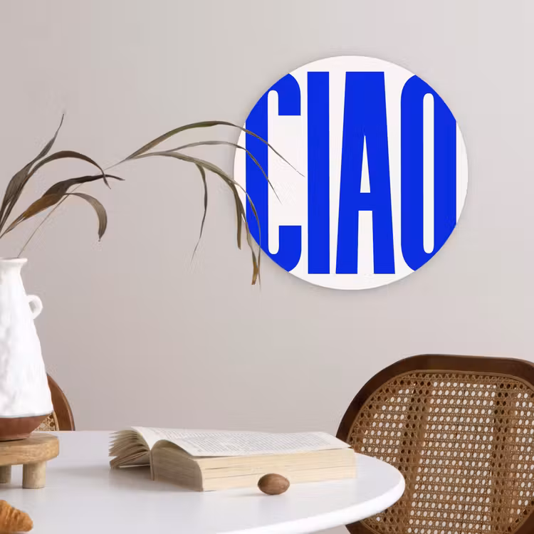 Muurcirkel - Ciao - Hoofdletters - Blauw - Minimalistisch — 4