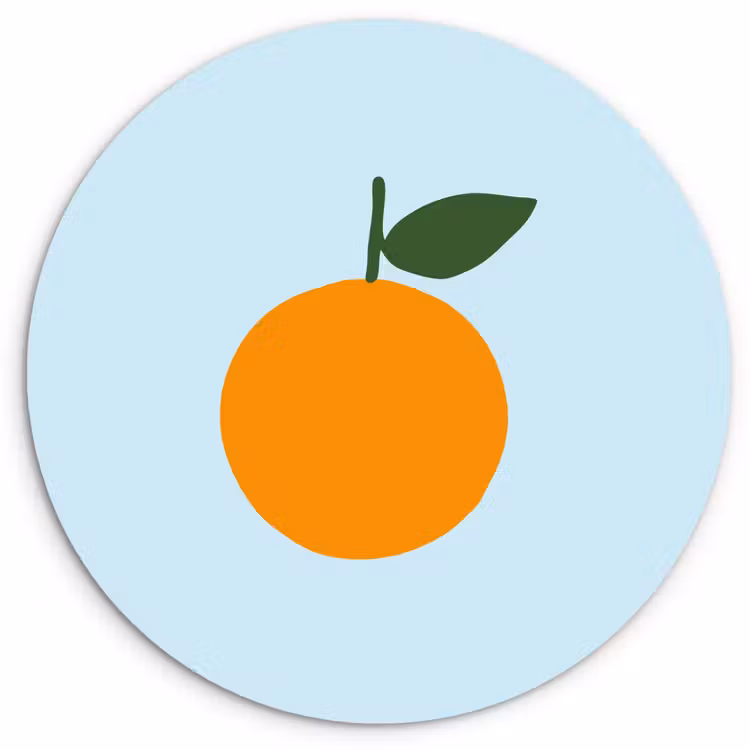 Muurcirkel - Fruit - Sinaasappel - Oranje — 1