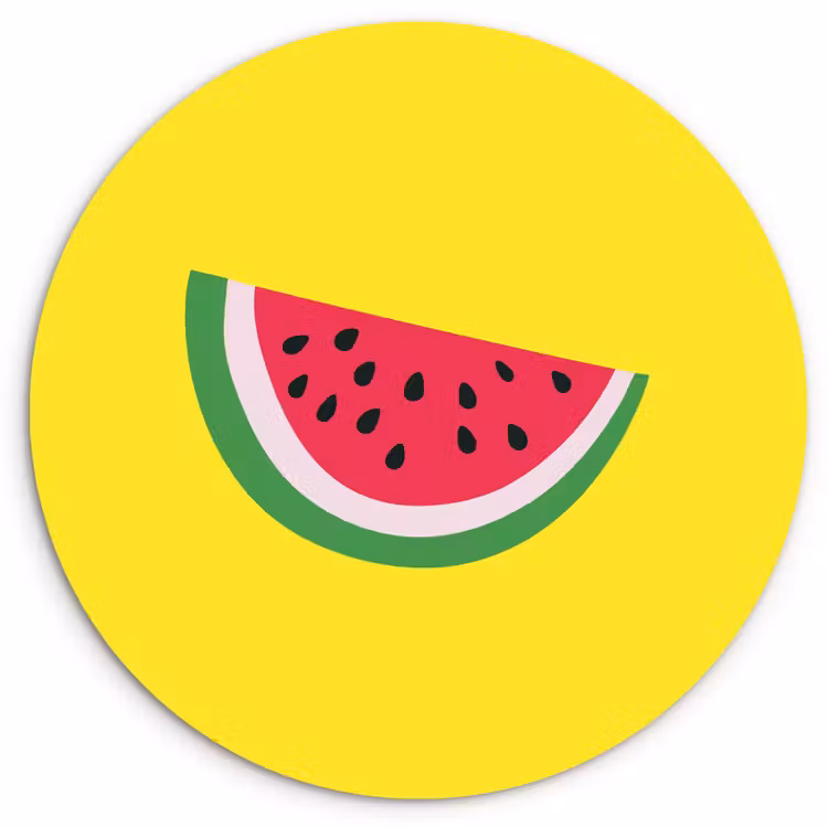 Muurcirkel - Fruit - Watermeloen - Geel — 1