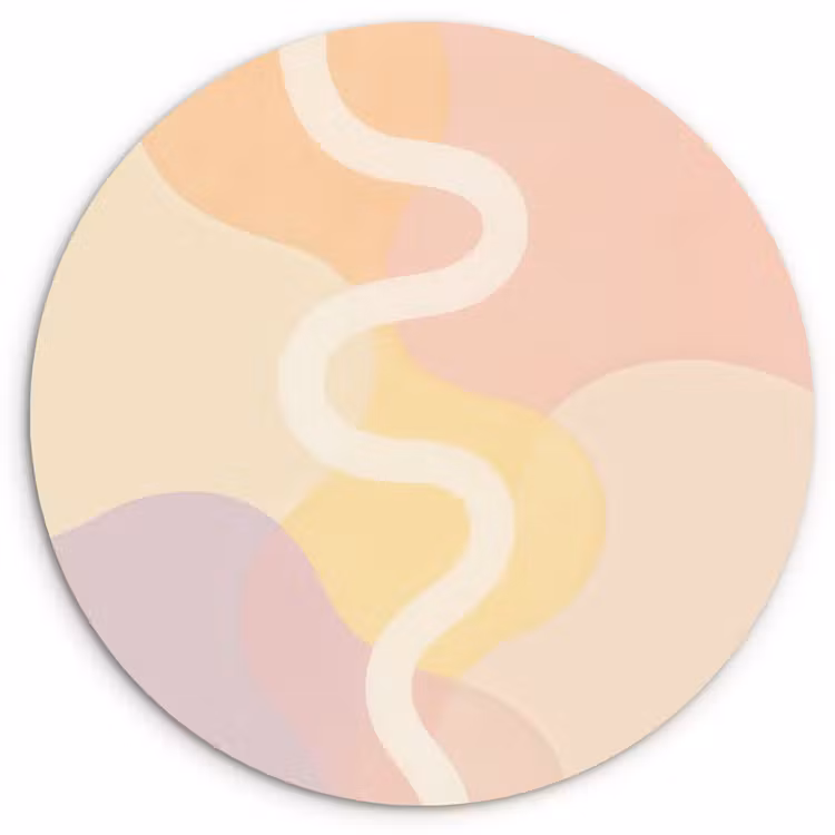 Muurcirkel - Golvende vormen - Abstract - pastel — 1