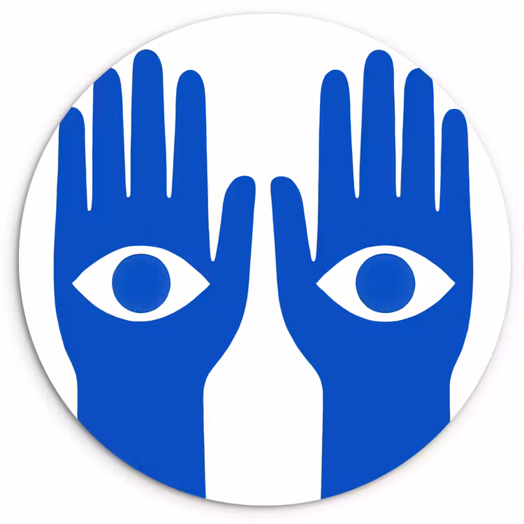 Muurcirkel - Handen - Twee - Ogen - Blauw — 1