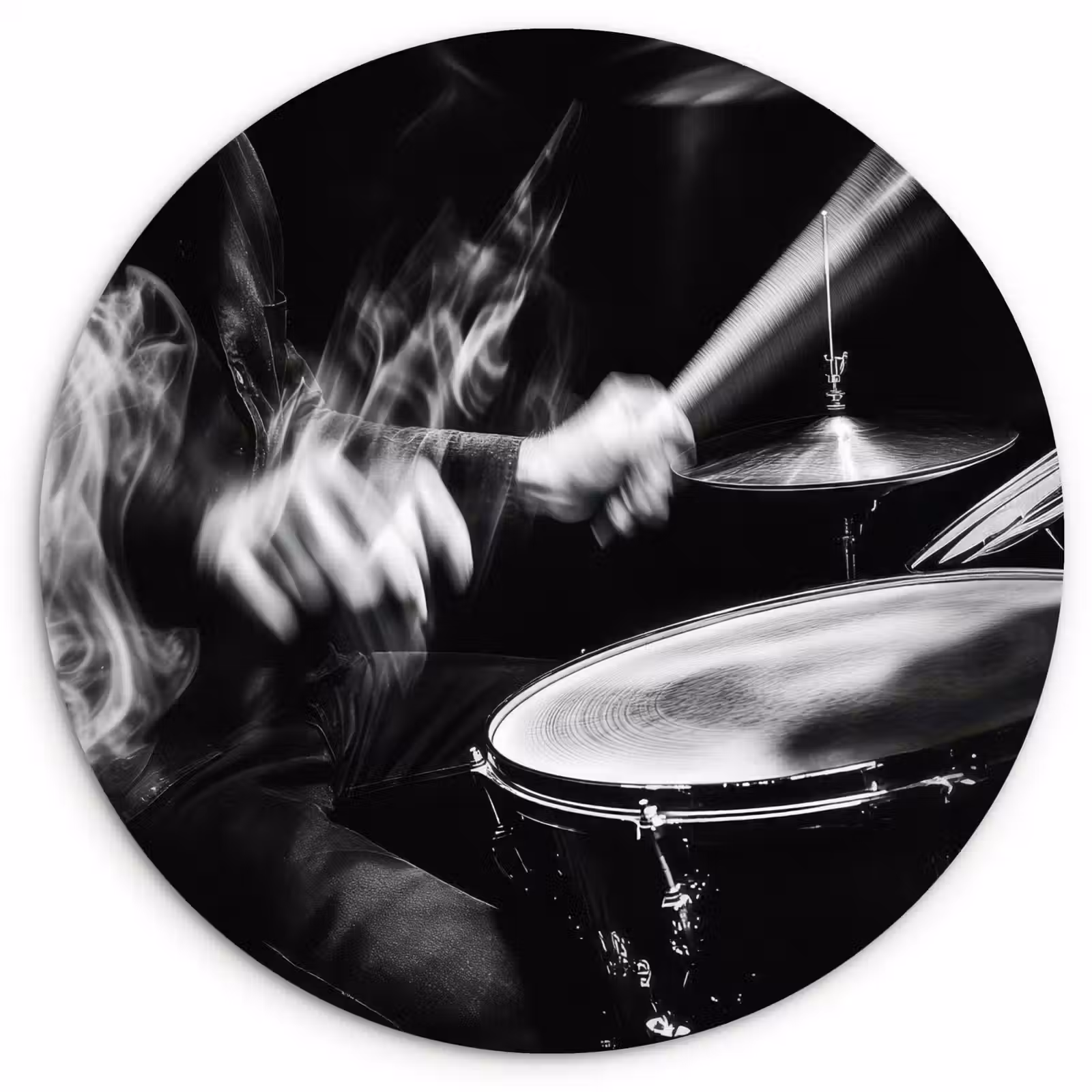 Muurcirkel - Drummer - Zwart - Drumstel — 1