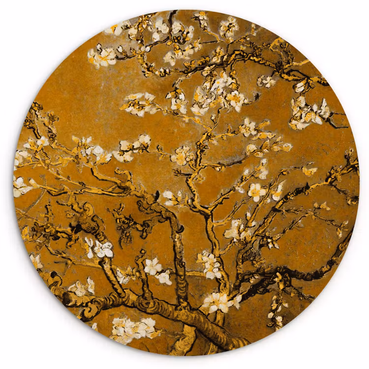 Muurcirkel - Amandelbloesem - Kunst - Van Gogh - Goud — 1