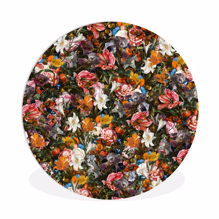 Muurcirkel - Bloemen - Vlinder - Design - Kunst - Abstract - Schilderij - Oude meesters — 1