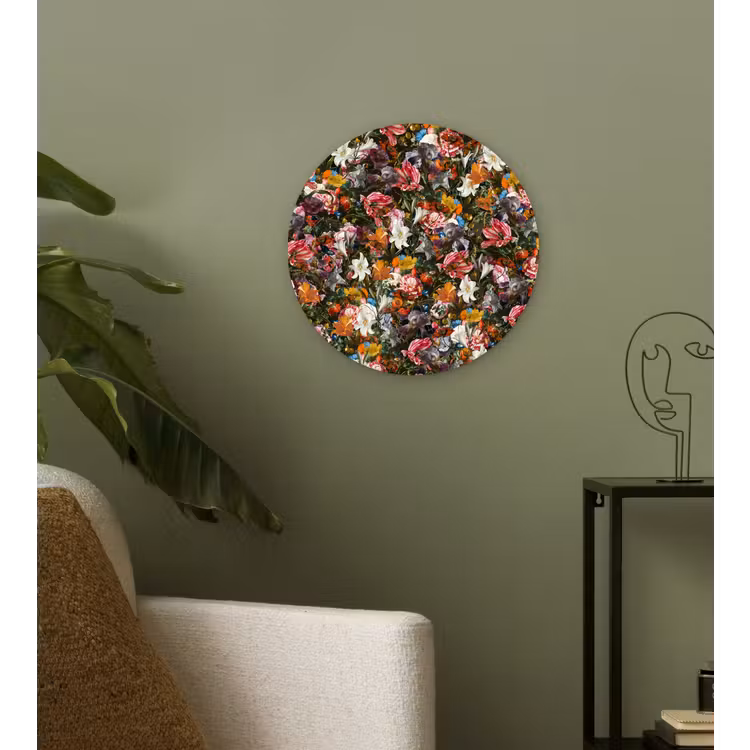 Muurcirkel - Bloemen - Vlinder - Design - Kunst - Abstract - Schilderij - Oude meesters — 3