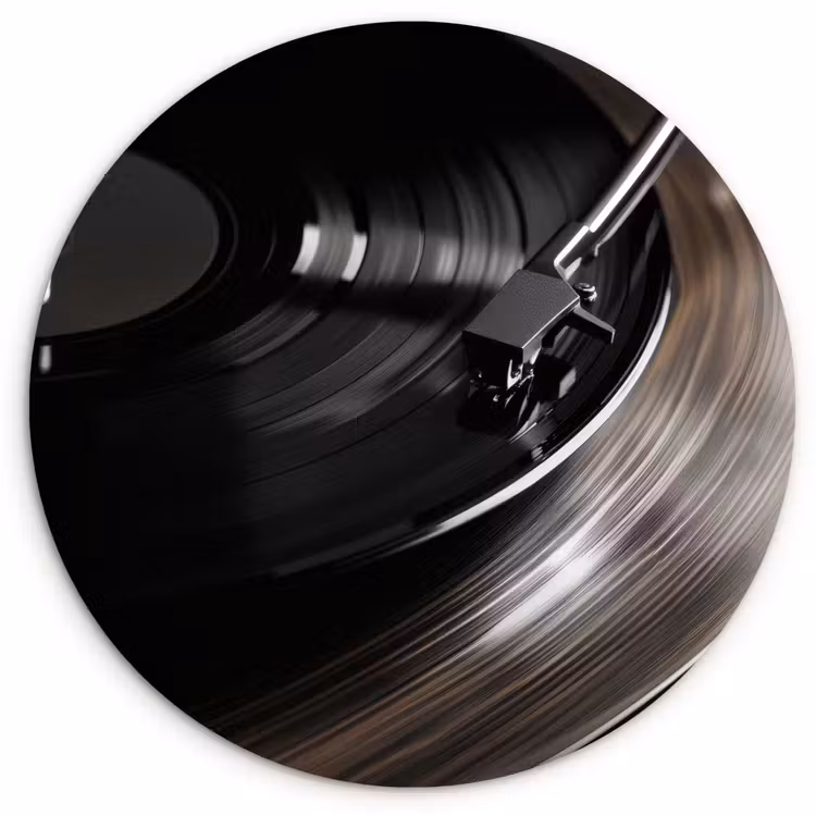 Muurcirkel - Close-up - Vinylplaat - Platenspeler - Zwart — 1