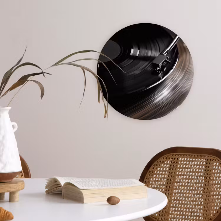 Muurcirkel - Close-up - Vinylplaat - Platenspeler - Zwart — 4