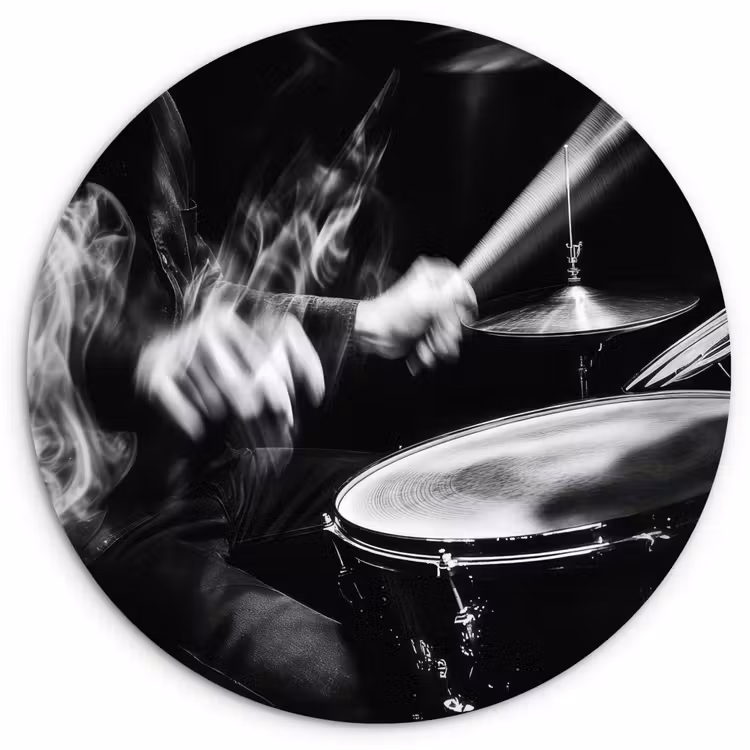 Muurcirkel - Drummer - Zwart - Drumstel — 1