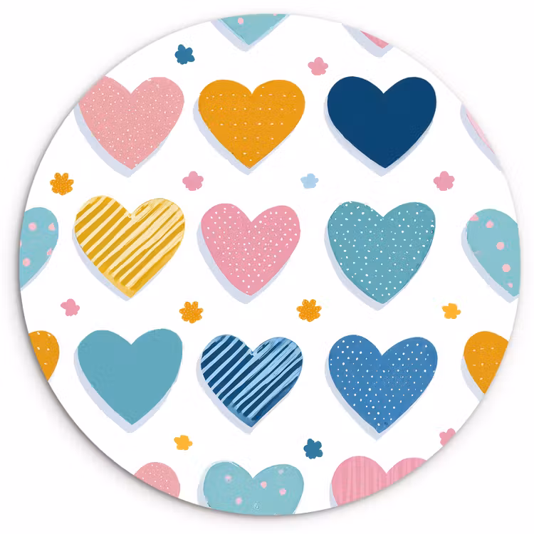 Muurcirkel - Hartjes - Pastel - Patroon — 1