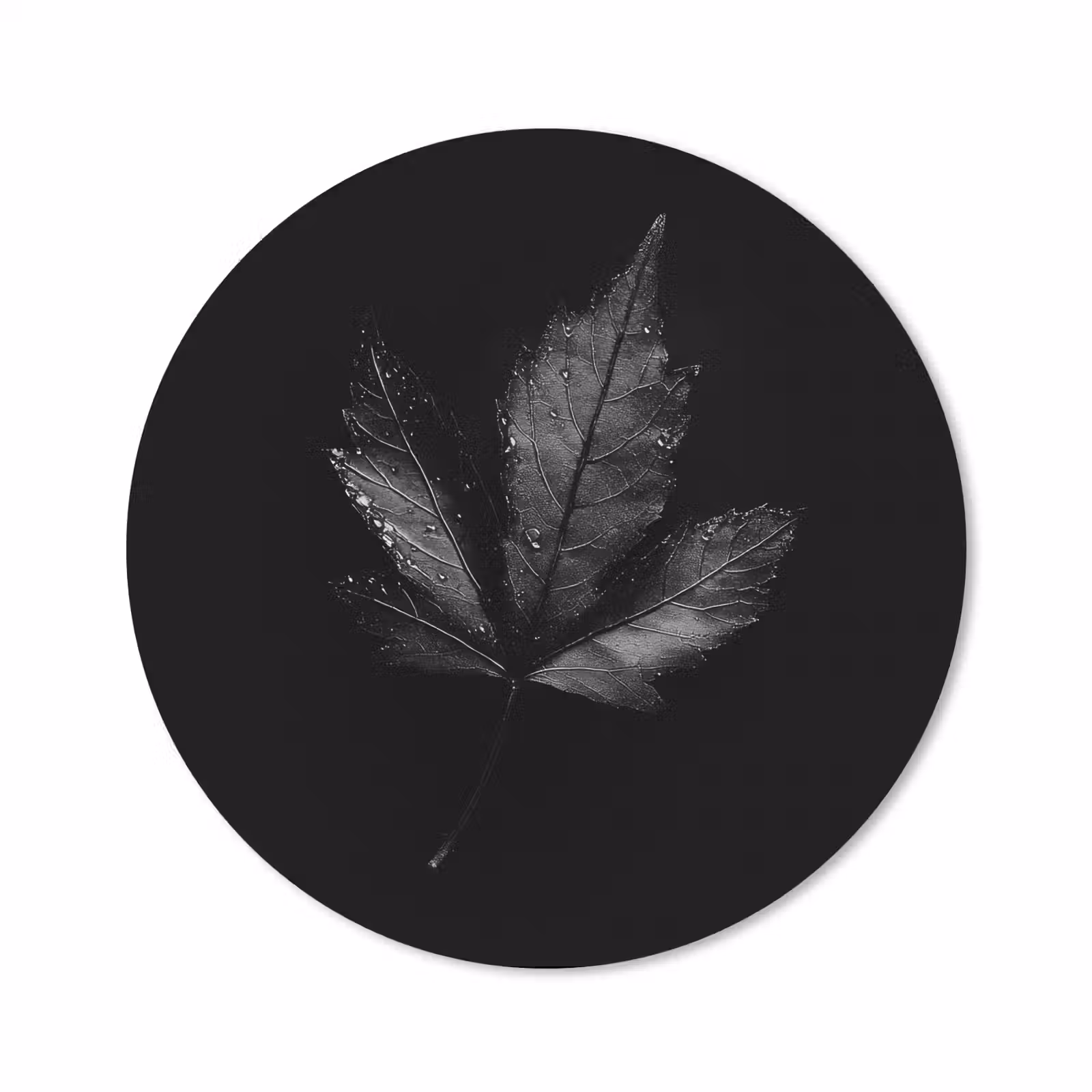 Muismat - Zwart - Blad — 1