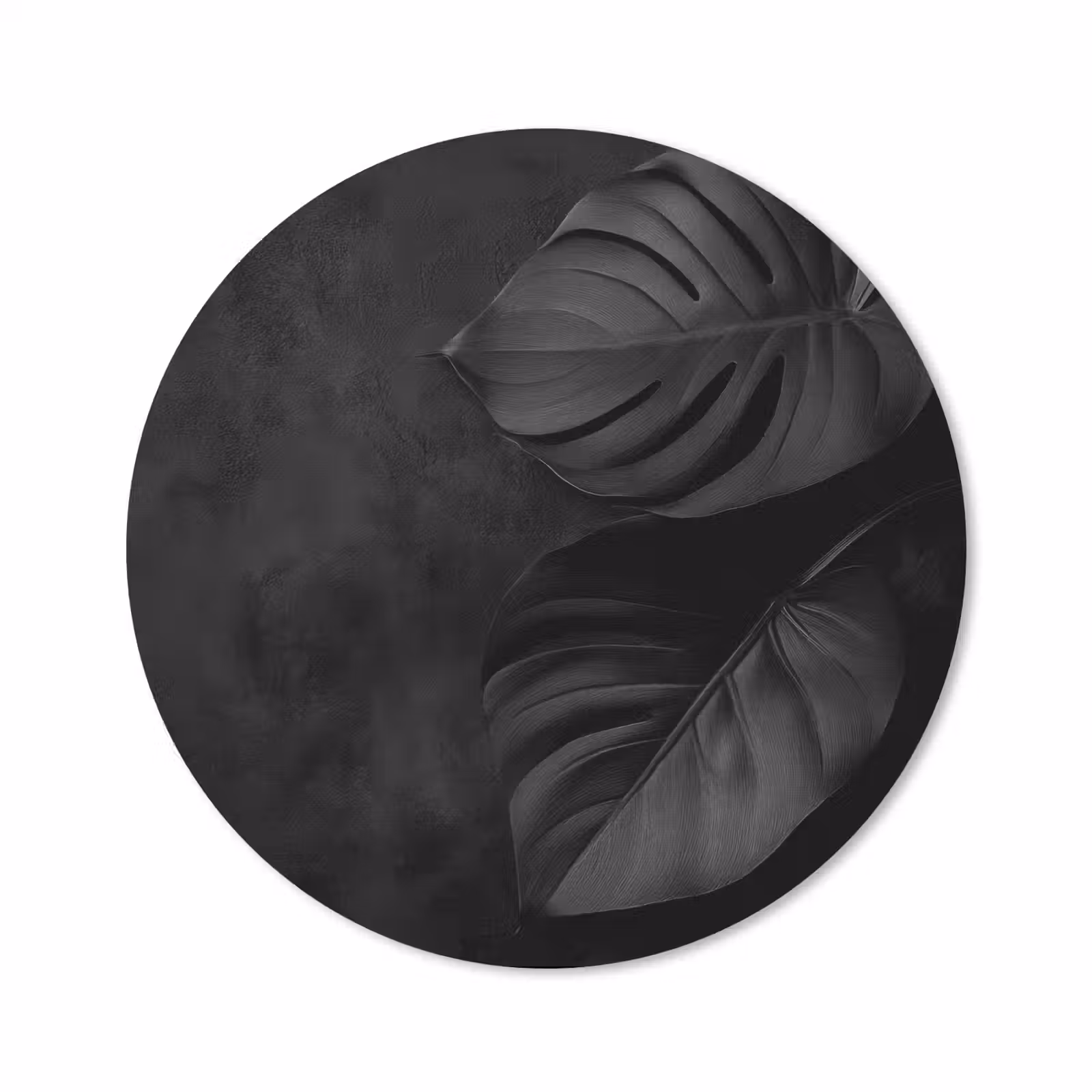 Muismat - Zwart - Blad - Monstera — 1