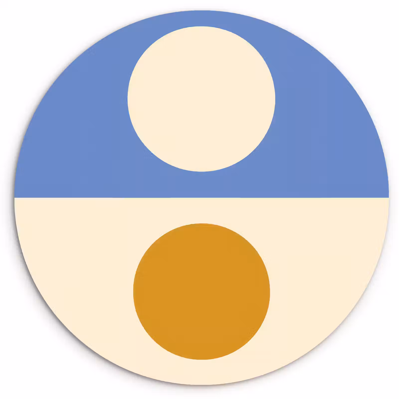 Muurcirkel - Cirkels - Symmetrisch - Wit - Blauw- Geel — 1