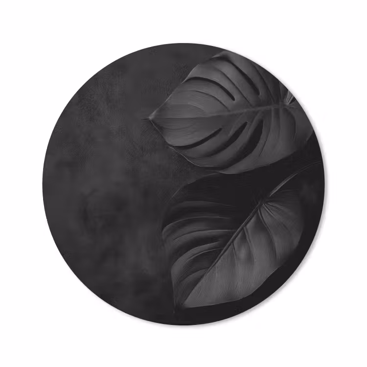 Muismat - Zwart - Blad - Monstera — 1