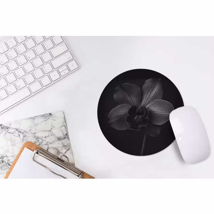 Muismat - Zwart - Bloem - Orchidee — 3