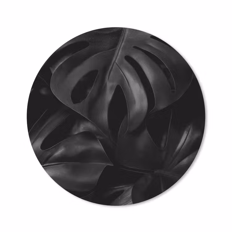 Muismat - Zwart - Monstera - Bladeren — 1