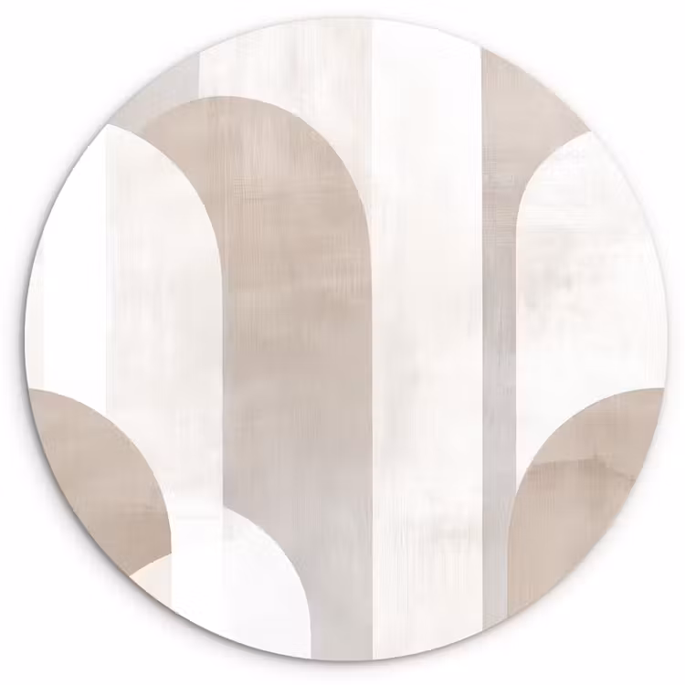 Muurcirkel - Abstracte bogen - Modern - Beige — 1