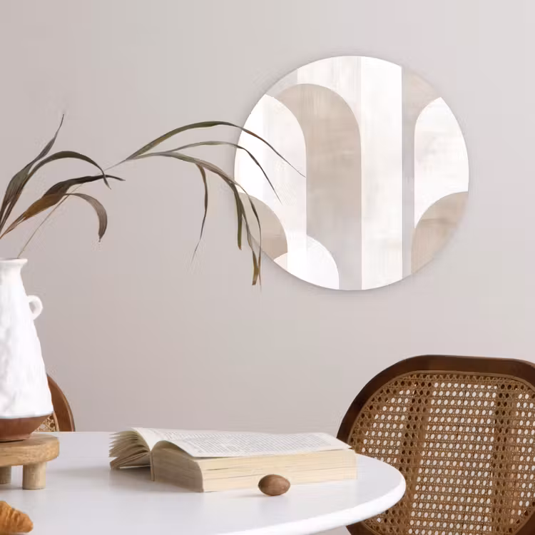 Muurcirkel - Abstracte bogen - Modern - Beige — 4