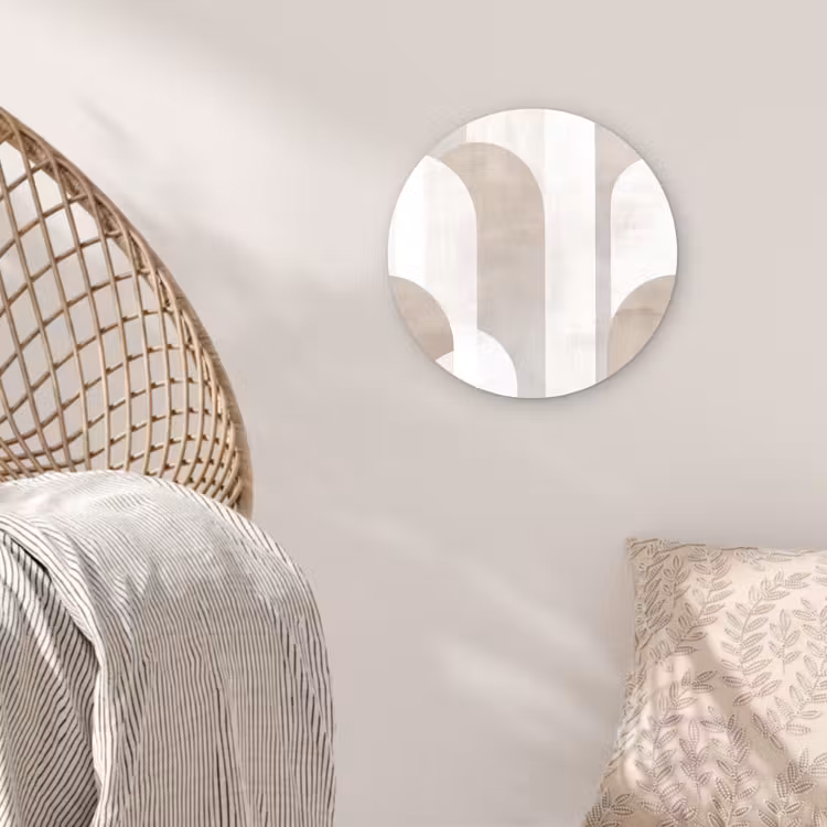 Muurcirkel - Abstracte bogen - Modern - Beige — 5