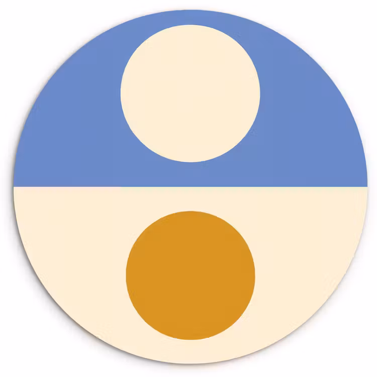 Muurcirkel - Cirkels - Symmetrisch - Wit - Blauw- Geel — 1