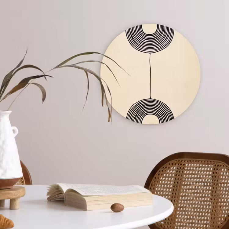 Muurcirkel - Geometrische bogen - Minimalistisch - Symmetrisch — 4