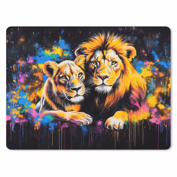 Muismat - Leeuwen - Schilderij - Kleuren — 1