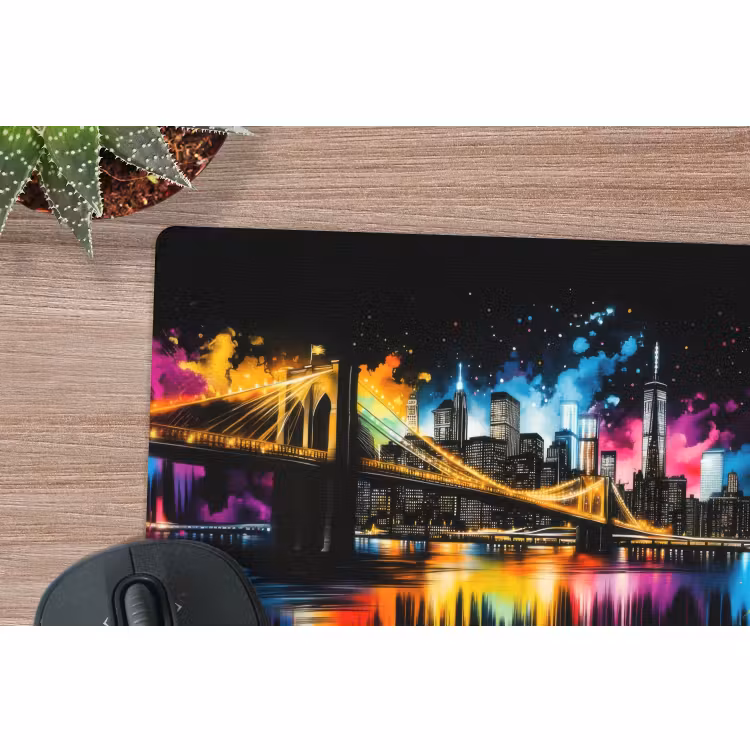 Muismat - Skyline - Brug - Verlichting - Kleuren — 4