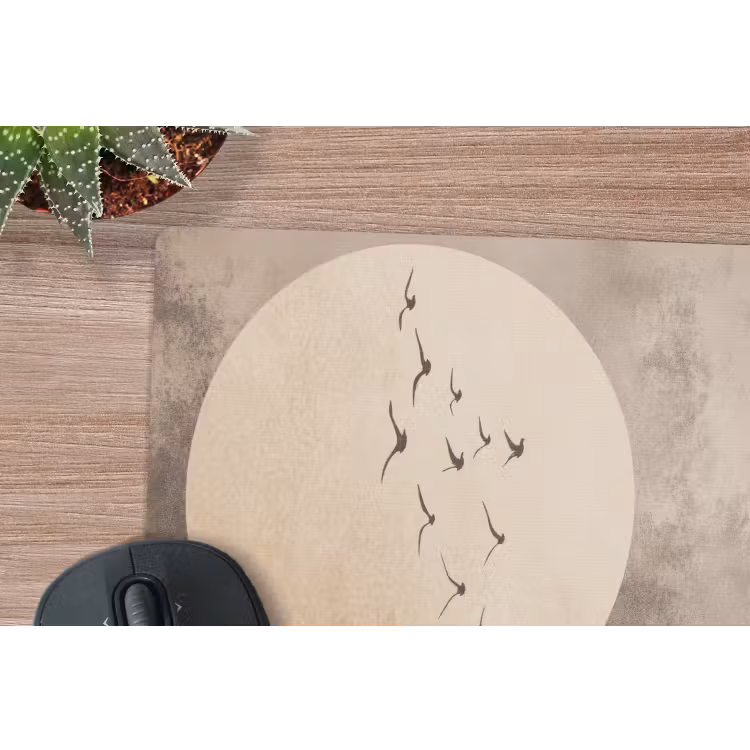 Muismat - Vogel - Beige - Japandi — 5