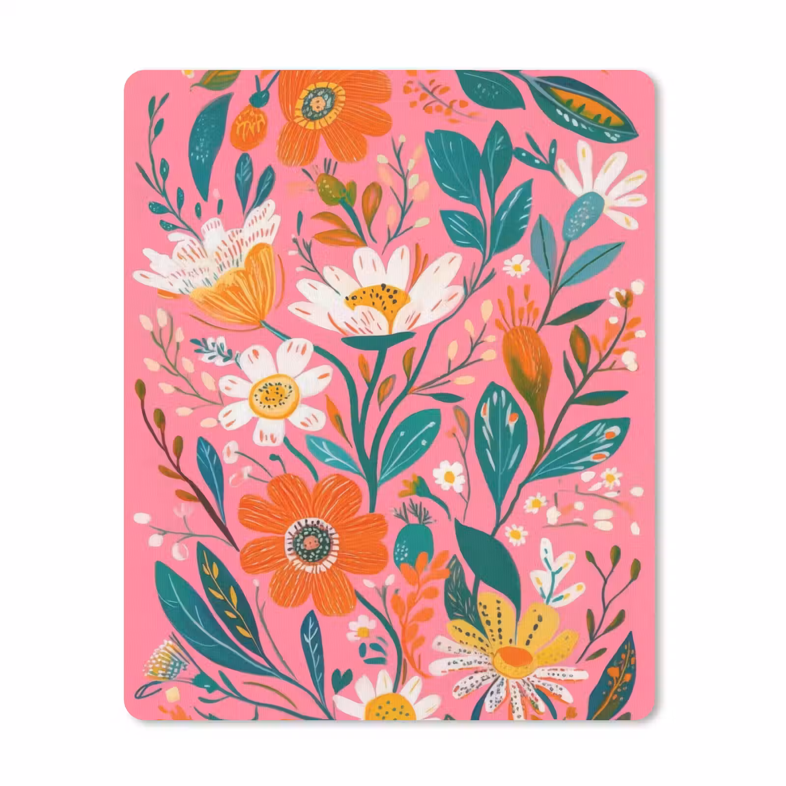 Muismat - Roze - Bloemen - Wit - Oranje — 1